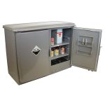 PVC Corrosive Substance Storage Under Bench Cabinet - 140L doors open