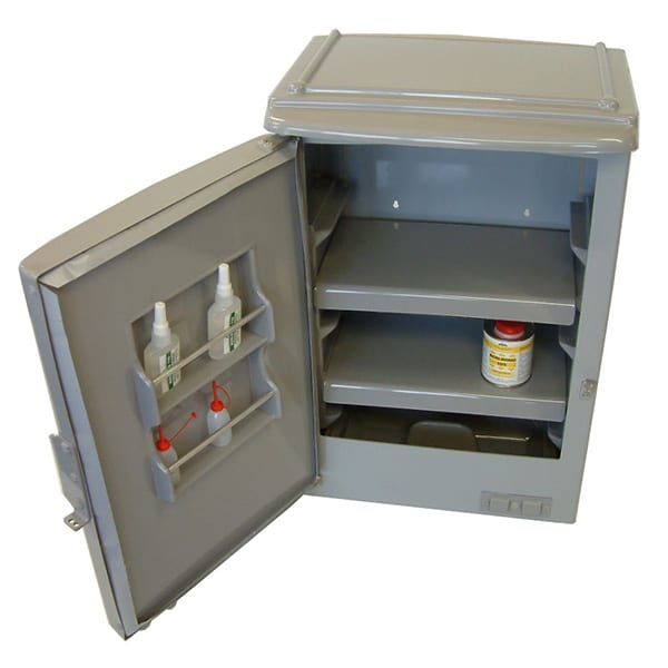 PVC Corrosive Substance Storage Under Bench Cabinet - 40L open door