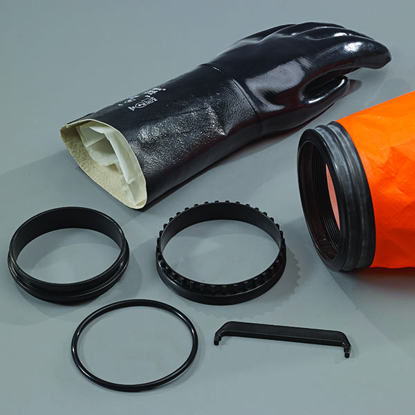 AlphaTec 6000 Gas Tight Suit Glove Closeup
