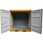 HazBox Outdoor Hazardous Goods Storage Container - 10FT doors open